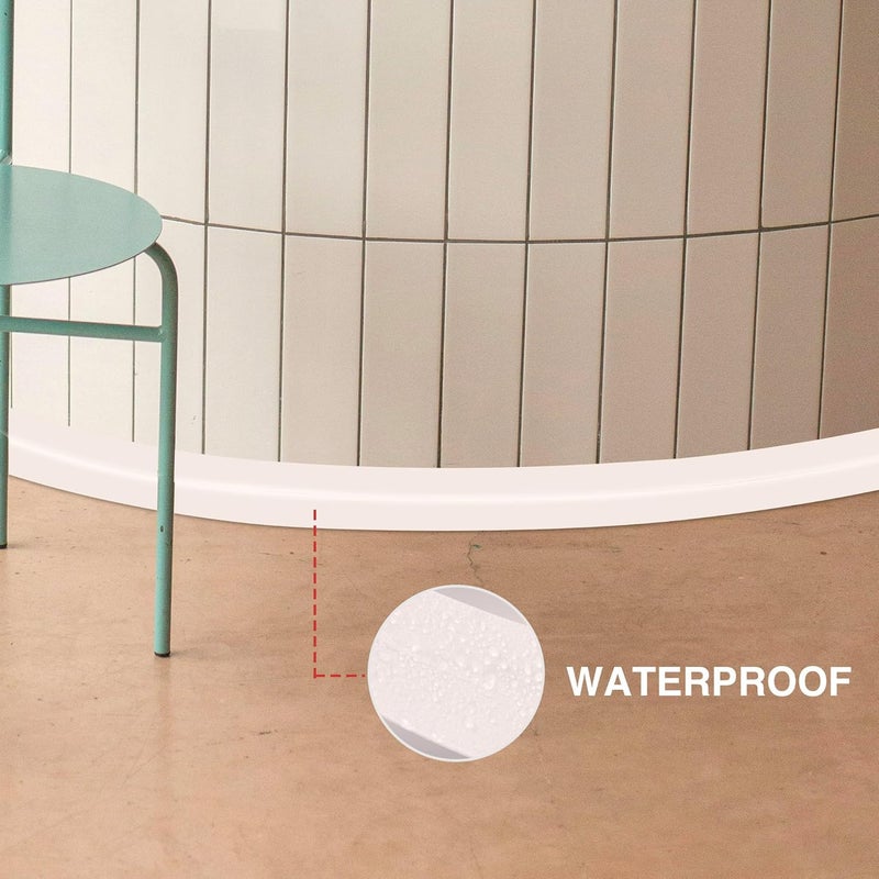 ROUIXSEN White Wall Ceiling Molding Trim 2.4 Inch x 40 Feet, Corner Protector Edge Guard Peel and Stick Wall Trim Moulding Corner Molding Trim Caulk Strip, Self Adhesive Trim for Wall Edge, Ceiling, Countertop - Image 4